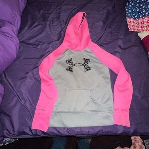 Under Armour Pink and Gray Hoodie
